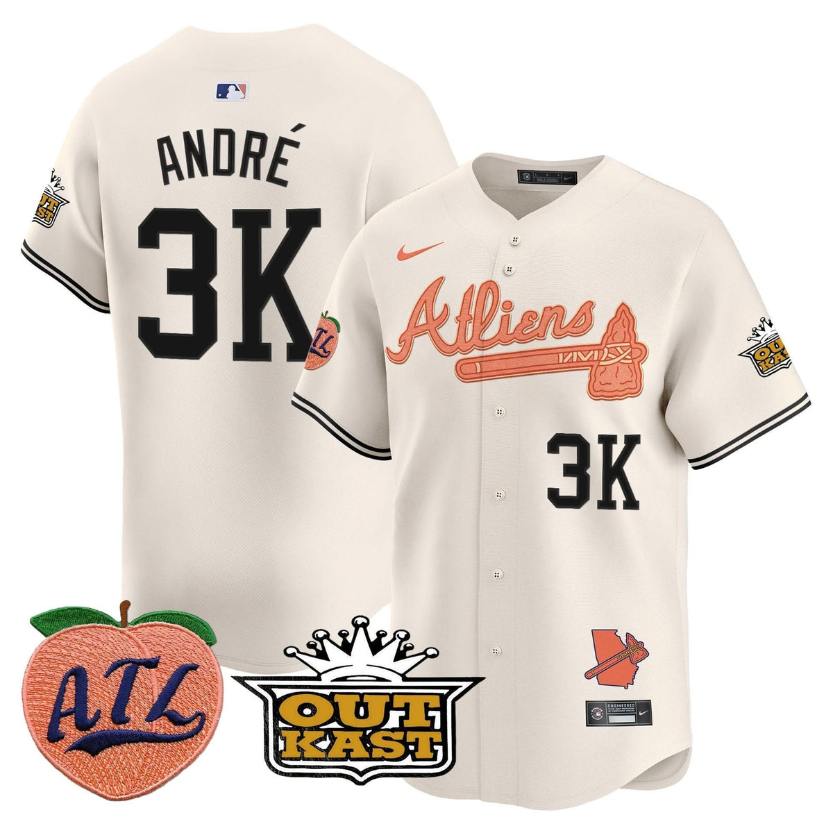 Atlanta Braves Atliens & Peach Vapor Premier Limited Jersey - Stitched
