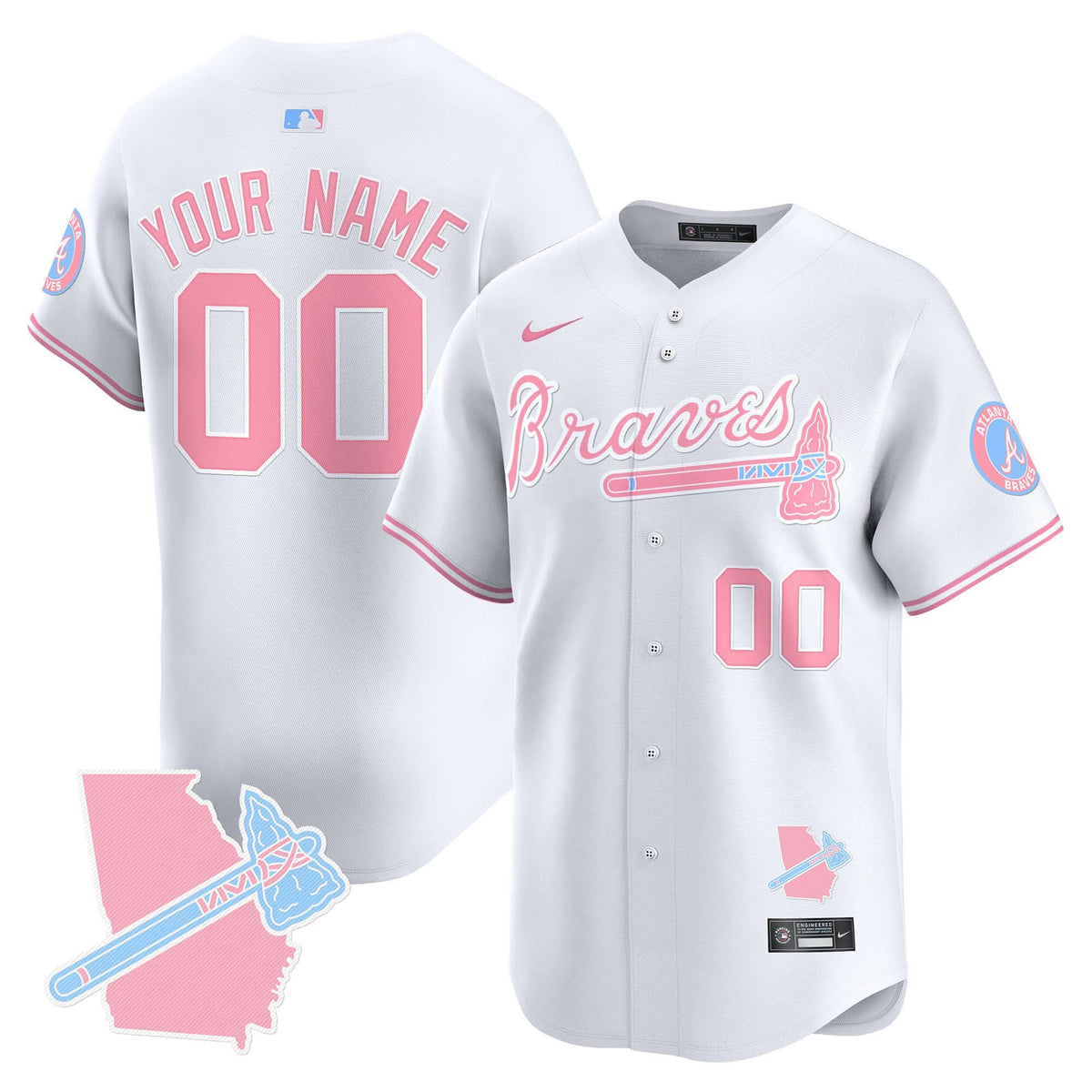 Atlanta Braves Bubblegum Pink Vapor Premier Limited Custom Jersey - Stitched