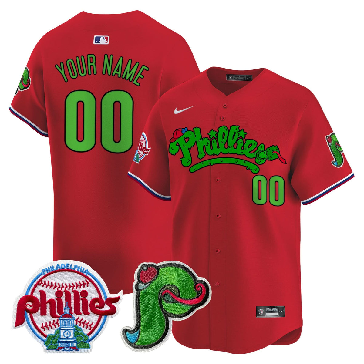 Philadelphia Phillies Phanatic Patch Vapor Premier Limited Custom Jersey V4 - Stitched