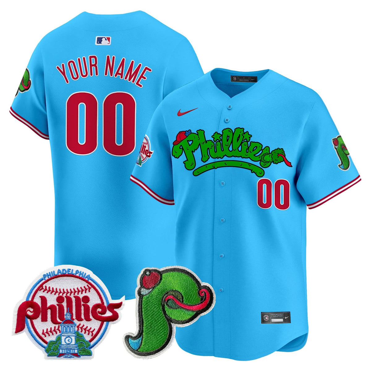 Philadelphia Phillies Phanatic Patch Vapor Premier Limited Custom Jersey V4 - Stitched