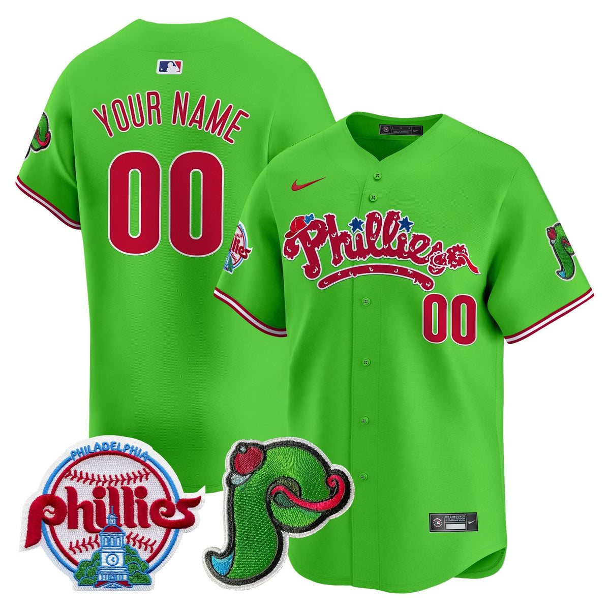 Philadelphia Phillies Phanatic Patch Vapor Premier Limited Custom Jersey V4 - Stitched