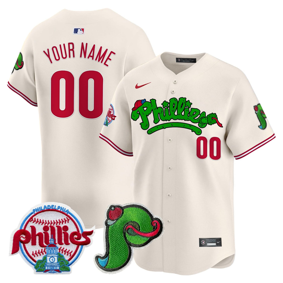 Philadelphia Phillies Phanatic Patch Vapor Premier Limited Custom Jersey V4 - Stitched