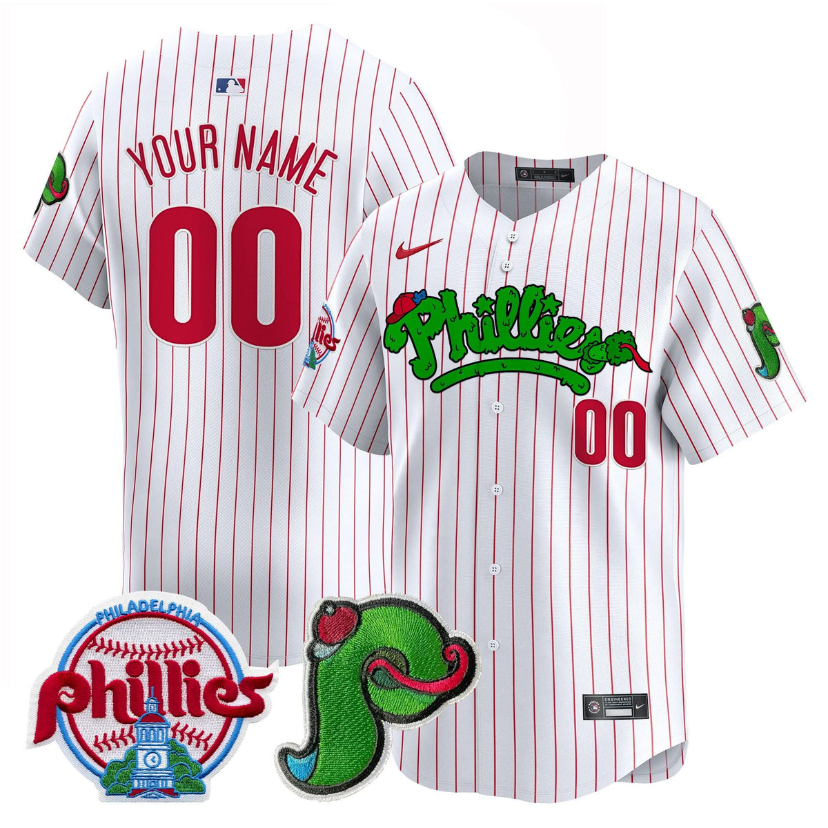 Philadelphia Phillies Phanatic Patch Vapor Premier Limited Custom Jersey V4 - Stitched