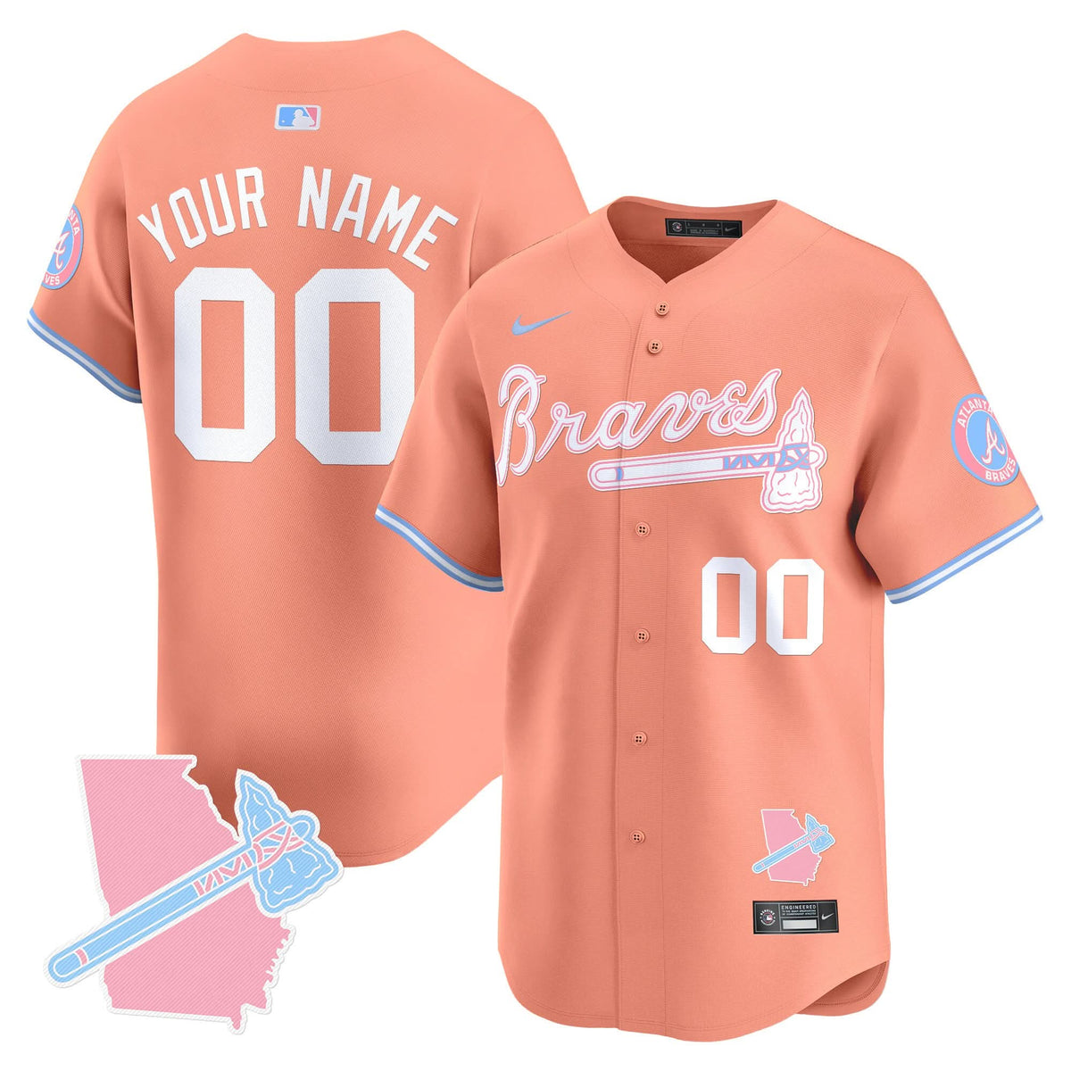Atlanta Braves Bubblegum Pink Vapor Premier Limited Custom Jersey - Stitched
