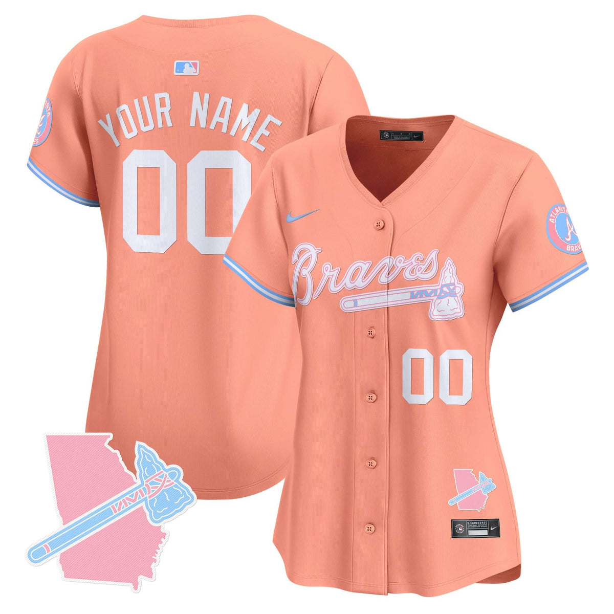 Atlanta Braves Bubblegum Pink Vapor Premier Limited Custom Jersey - Stitched