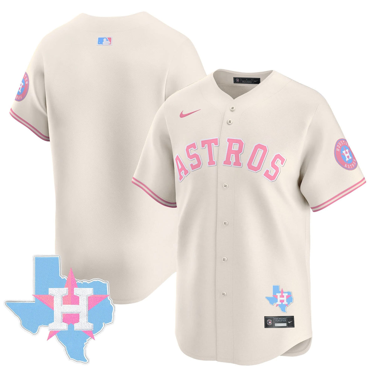 Houston Astros Bubblegum Pink Vapor Premier Limited Jersey - Stitched-Cuztomshoes