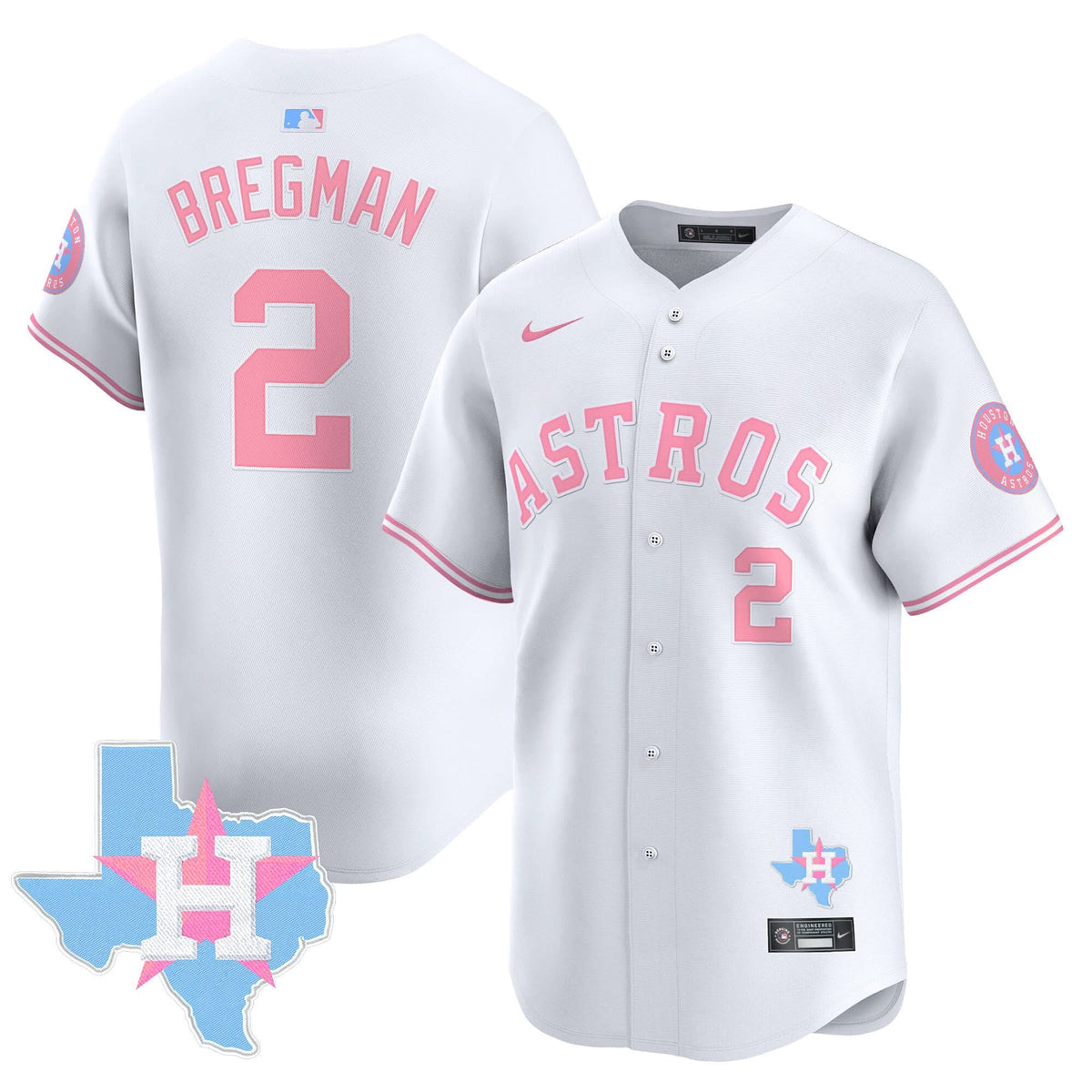 Houston Astros Bubblegum Pink Vapor Premier Limited Jersey - Stitched-Cuztomshoes