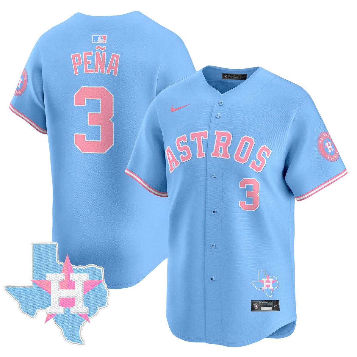 Houston Astros Bubblegum Pink Vapor Premier Limited Jersey - Stitched-Cuztomshoes