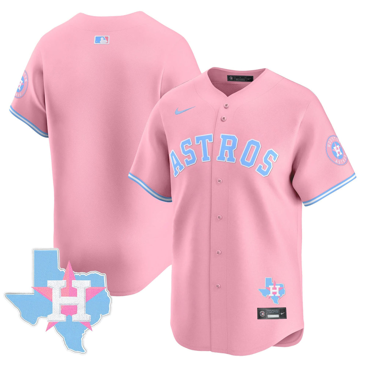 Houston Astros Bubblegum Pink Vapor Premier Limited Jersey - Stitched-Cuztomshoes