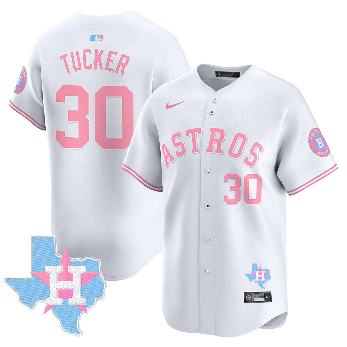 Houston Astros Bubblegum Pink Vapor Premier Limited Jersey - Stitched-Cuztomshoes
