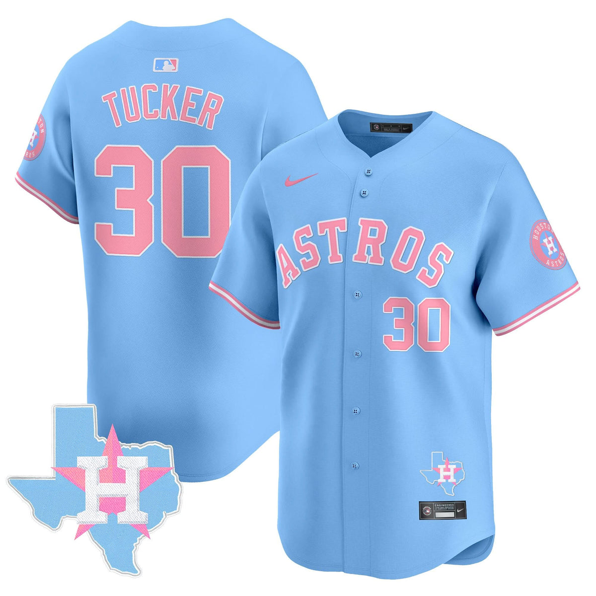 Houston Astros Bubblegum Pink Vapor Premier Limited Jersey - Stitched-Cuztomshoes