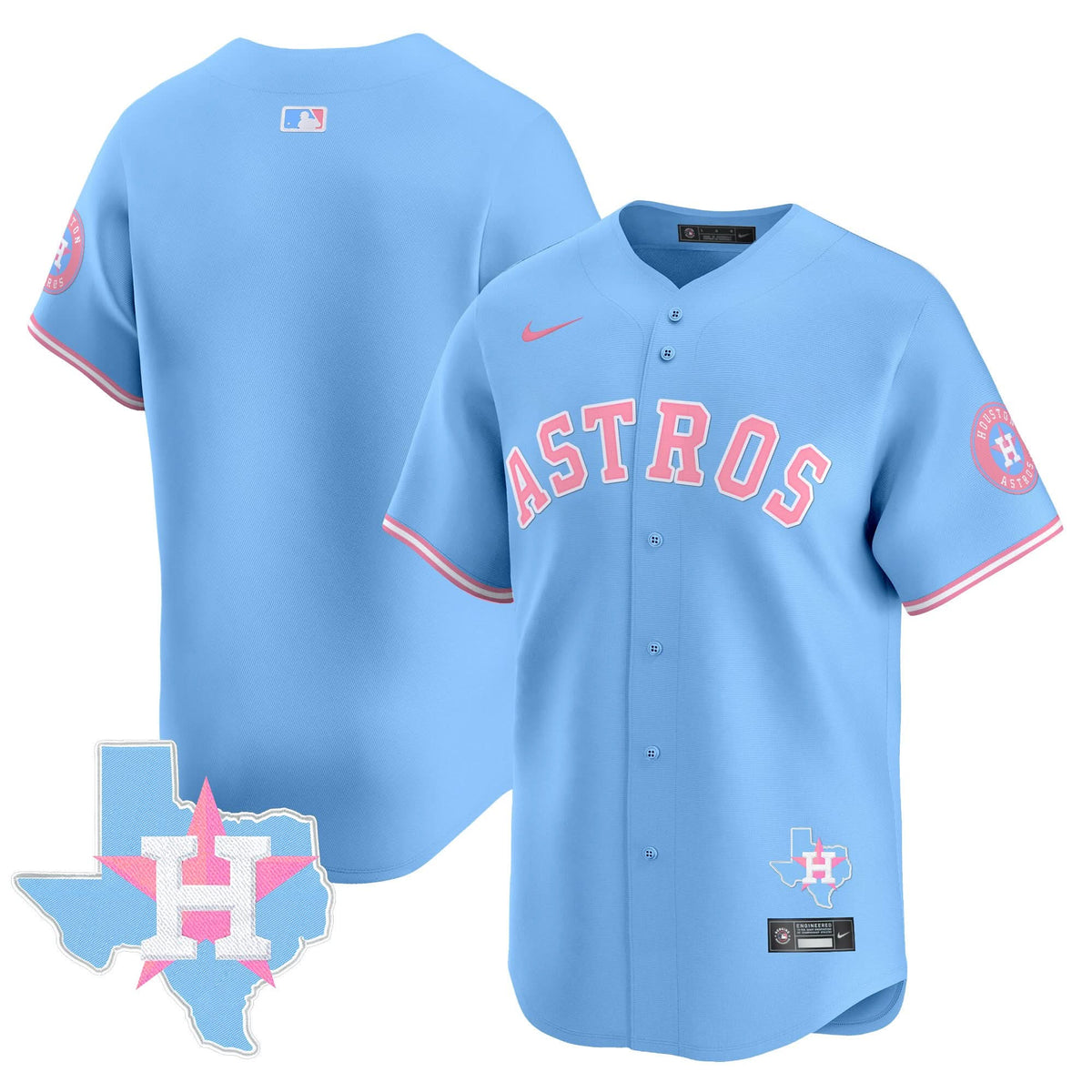 Houston Astros Bubblegum Pink Vapor Premier Limited Jersey - Stitched-Cuztomshoes