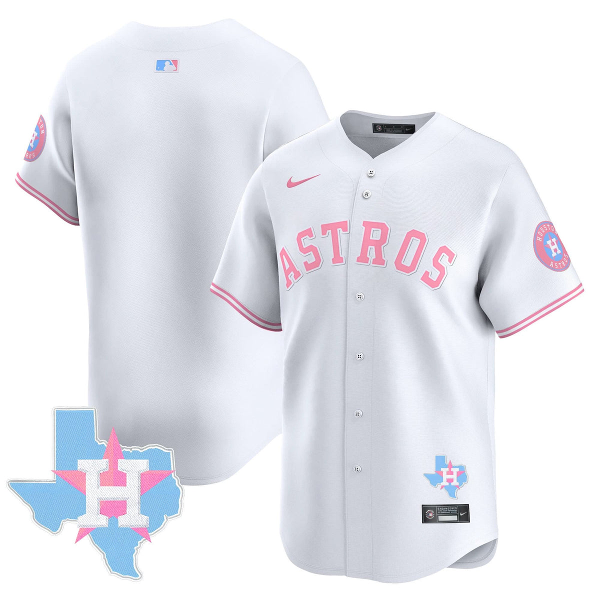 Houston Astros Bubblegum Pink Vapor Premier Limited Jersey - Stitched-Cuztomshoes