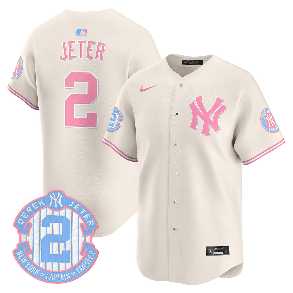 New York Yankees Bubblegum Pink Vapor Premier Limited Jersey - Stitched