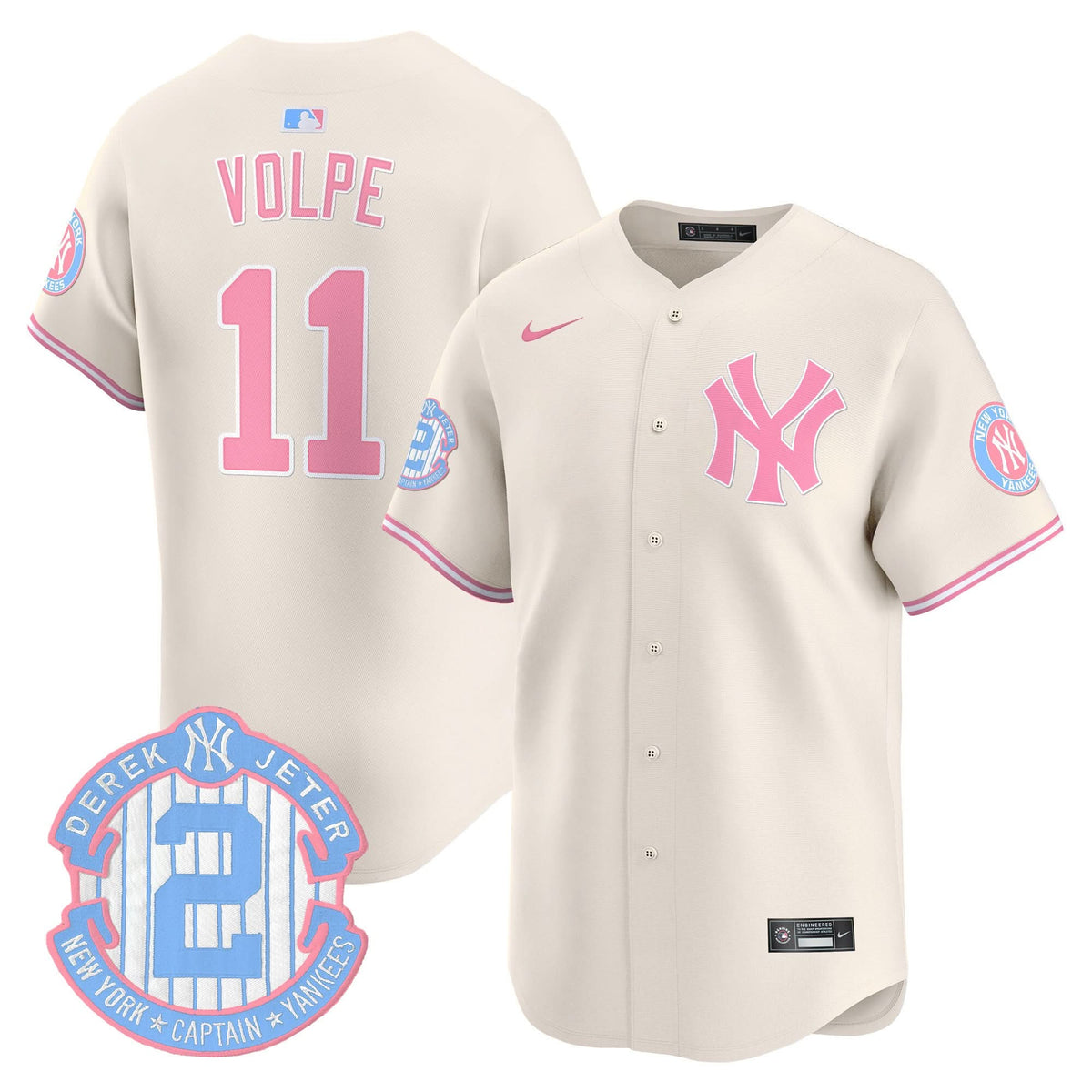 New York Yankees Bubblegum Pink Vapor Premier Limited Jersey - Stitched