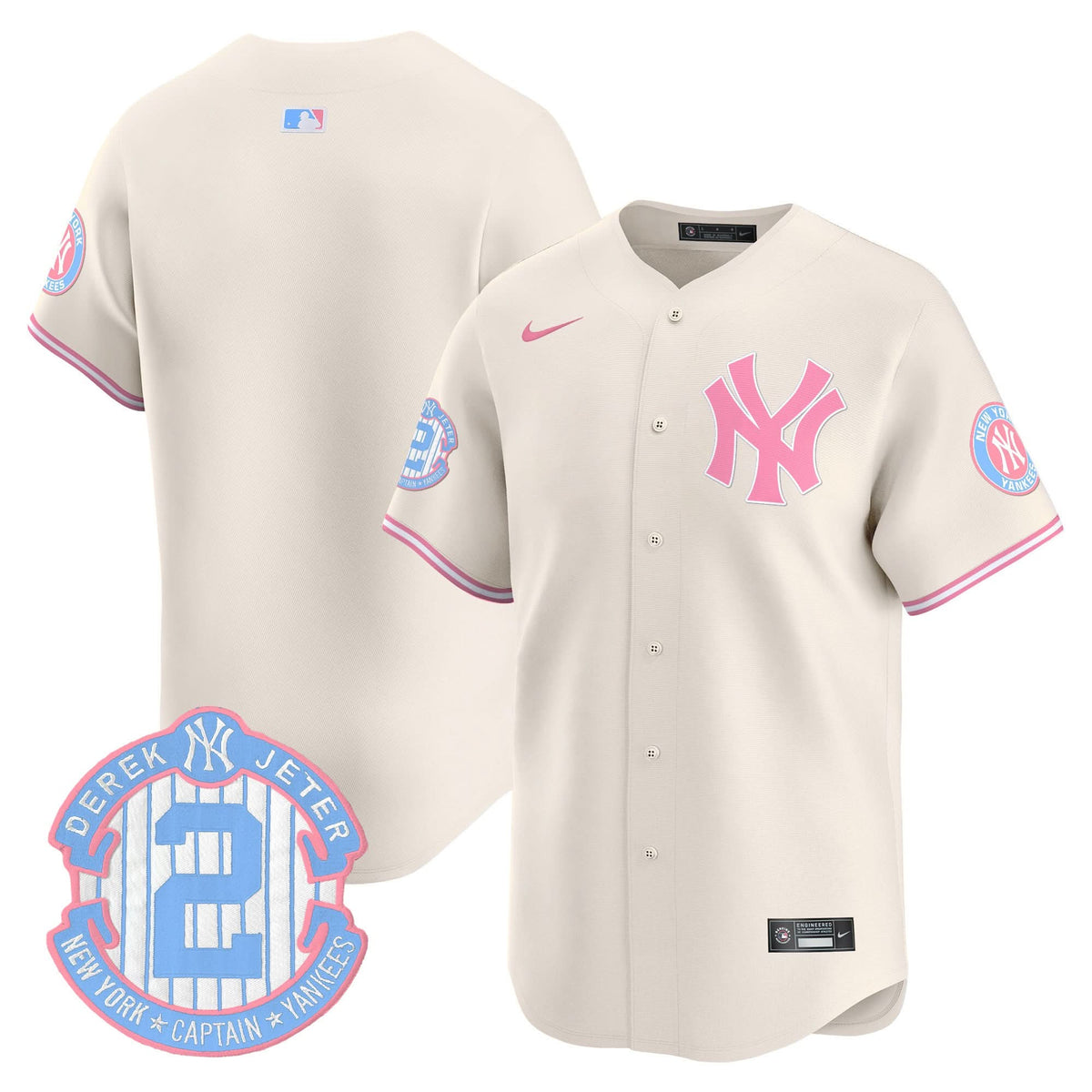 New York Yankees Bubblegum Pink Vapor Premier Limited Jersey - Stitched