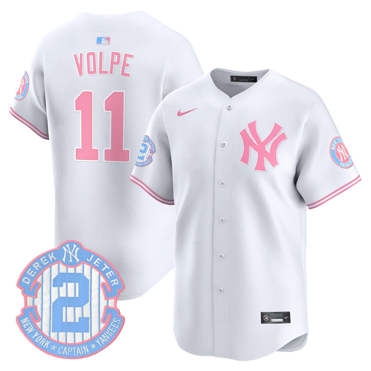 New York Yankees Bubblegum Pink Vapor Premier Limited Jersey - Stitched