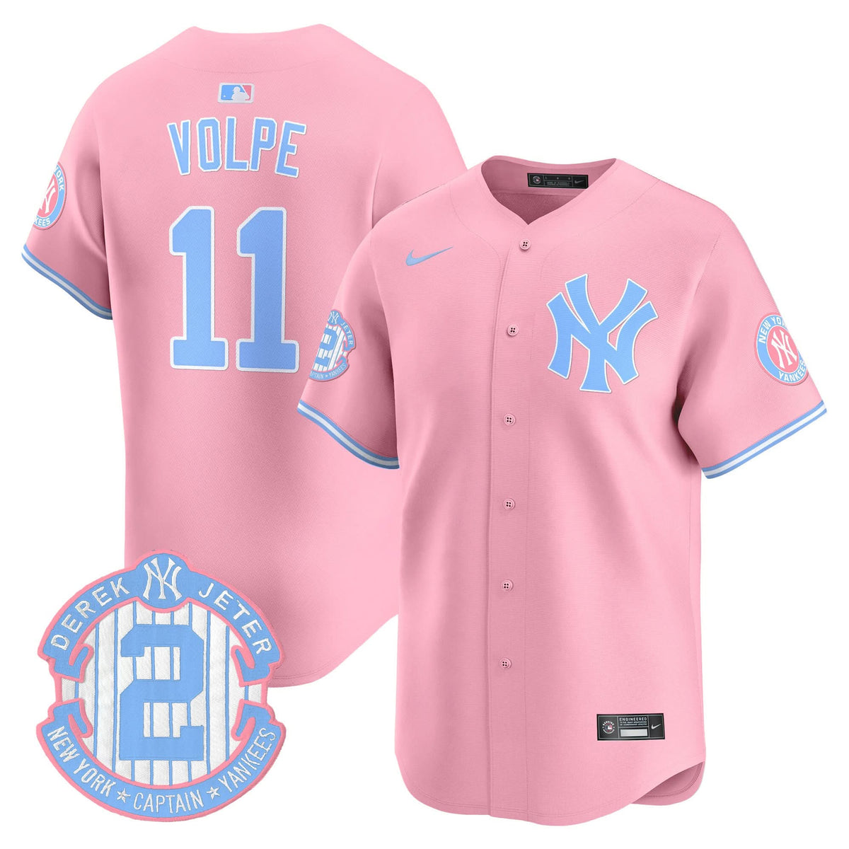 New York Yankees Bubblegum Pink Vapor Premier Limited Jersey - Stitched