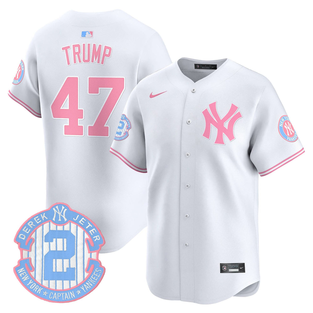 New York Yankees Bubblegum Pink Vapor Premier Limited Jersey - Stitched