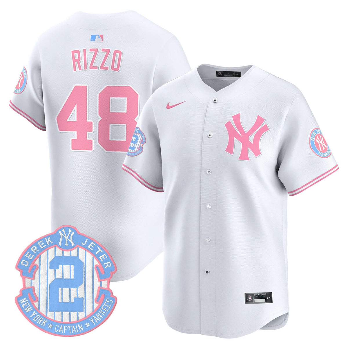 New York Yankees Bubblegum Pink Vapor Premier Limited Jersey - Stitched