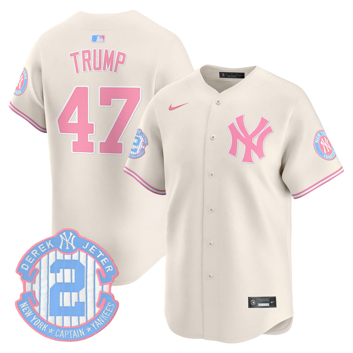 New York Yankees Bubblegum Pink Vapor Premier Limited Jersey - Stitched