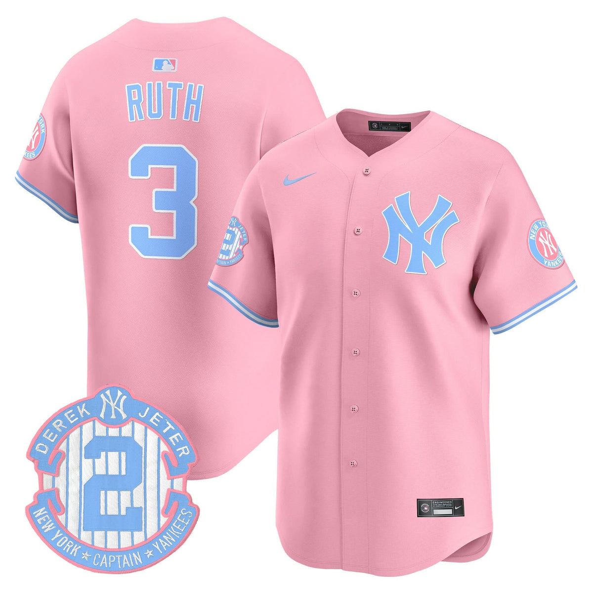 New York Yankees Bubblegum Pink Vapor Premier Limited Jersey - Stitched