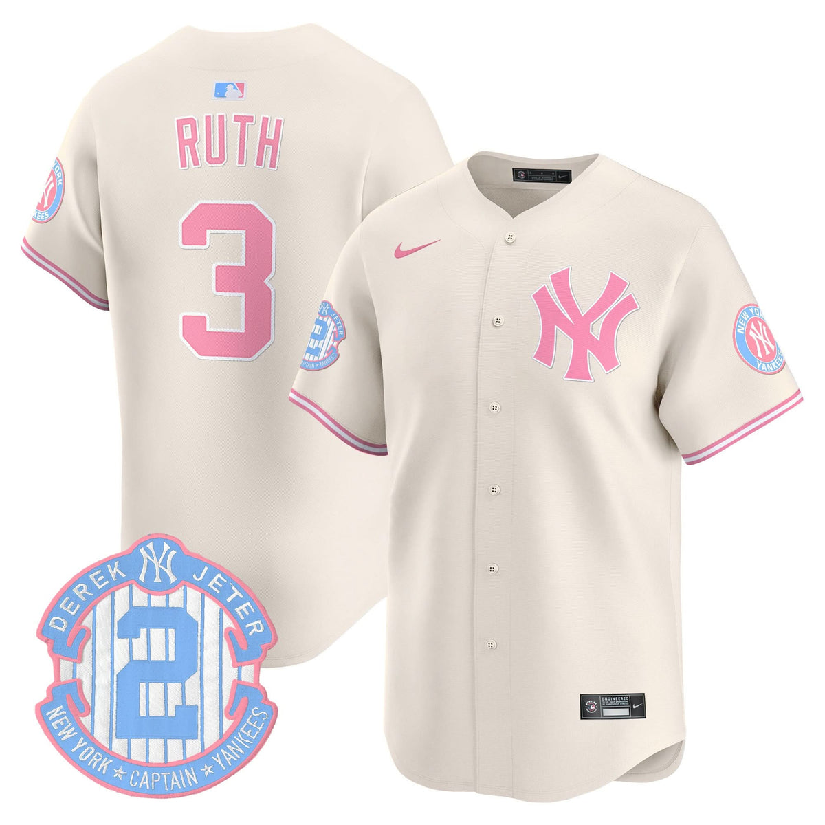 New York Yankees Bubblegum Pink Vapor Premier Limited Jersey - Stitched