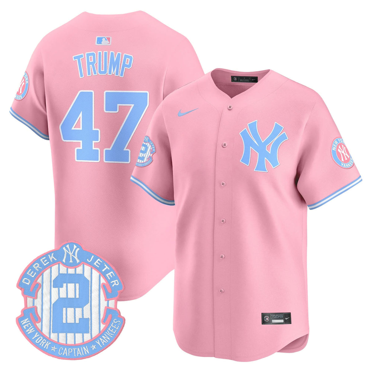 New York Yankees Bubblegum Pink Vapor Premier Limited Jersey - Stitched