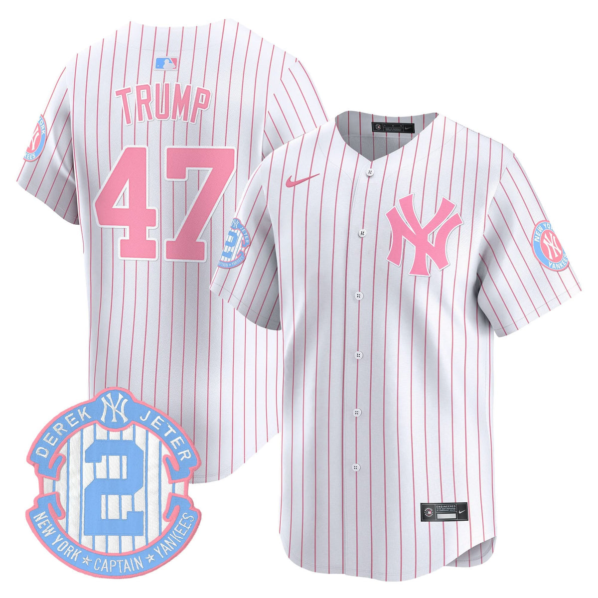 New York Yankees Bubblegum Pink Vapor Premier Limited Jersey - Stitched