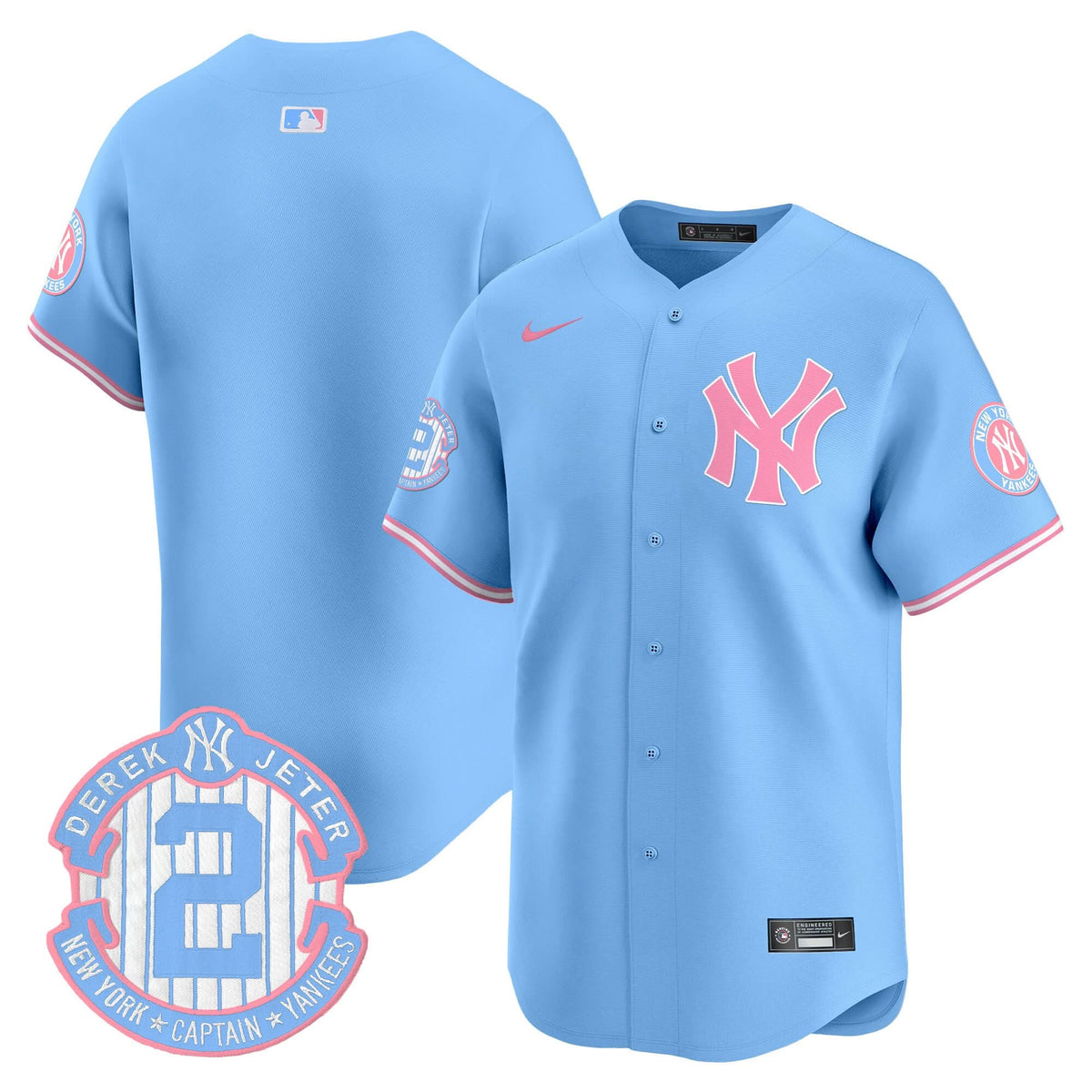 New York Yankees Bubblegum Pink Vapor Premier Limited Jersey - Stitched