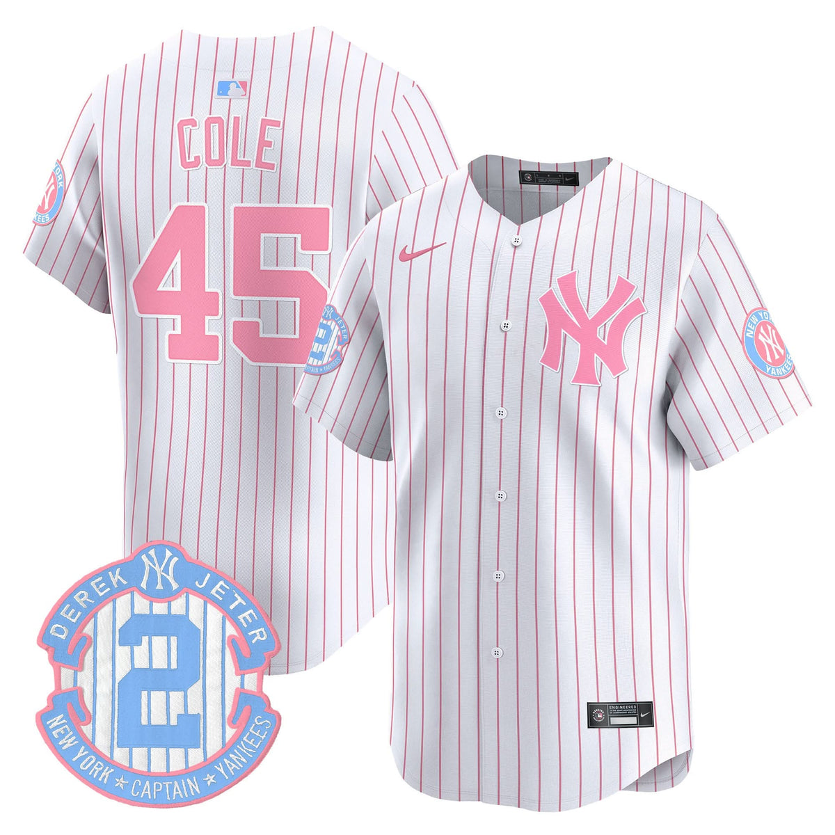 New York Yankees Bubblegum Pink Vapor Premier Limited Jersey - Stitched