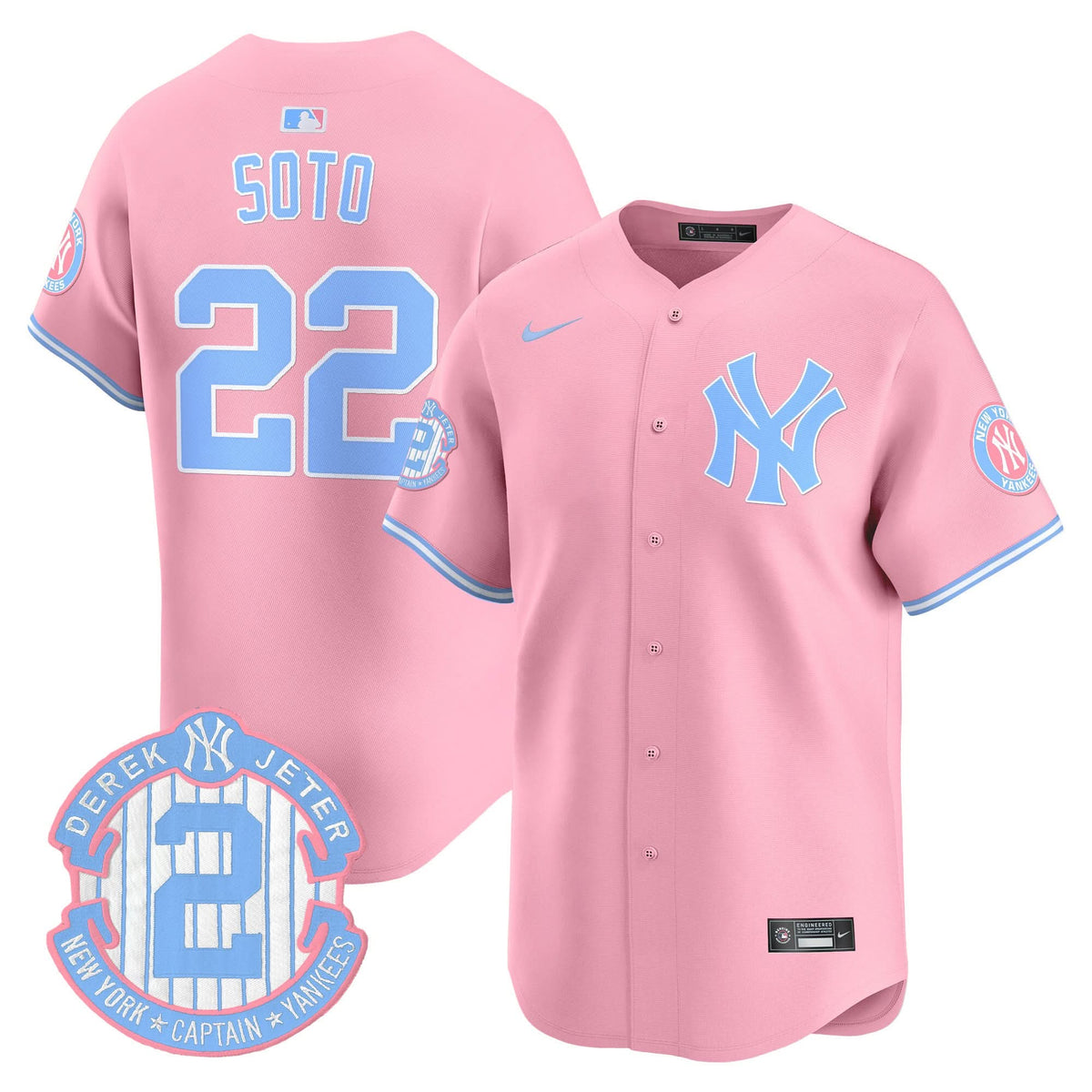 New York Yankees Bubblegum Pink Vapor Premier Limited Jersey - Stitched