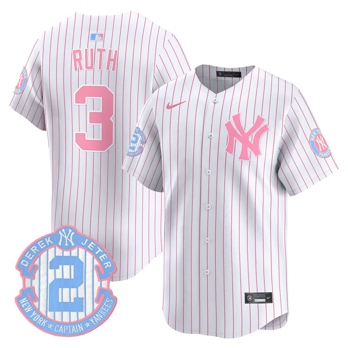 New York Yankees Bubblegum Pink Vapor Premier Limited Jersey - Stitched
