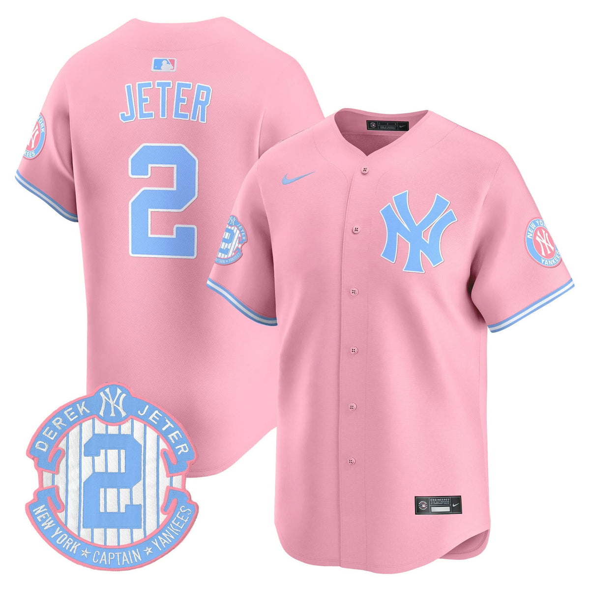 New York Yankees Bubblegum Pink Vapor Premier Limited Jersey - Stitched