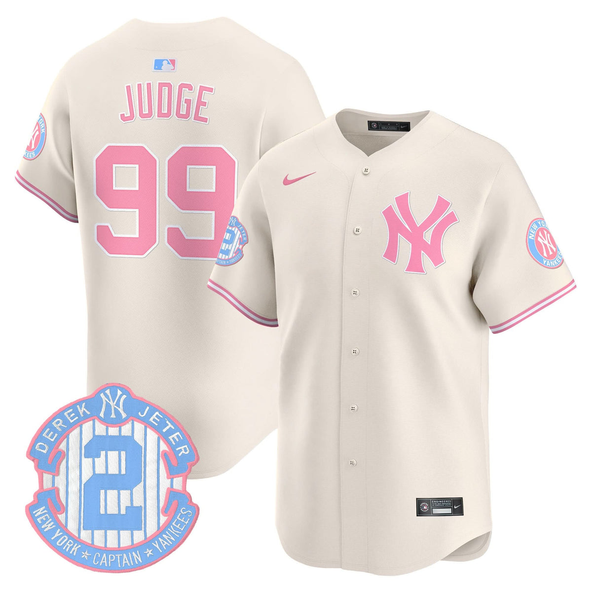 New York Yankees Bubblegum Pink Vapor Premier Limited Jersey - Stitched