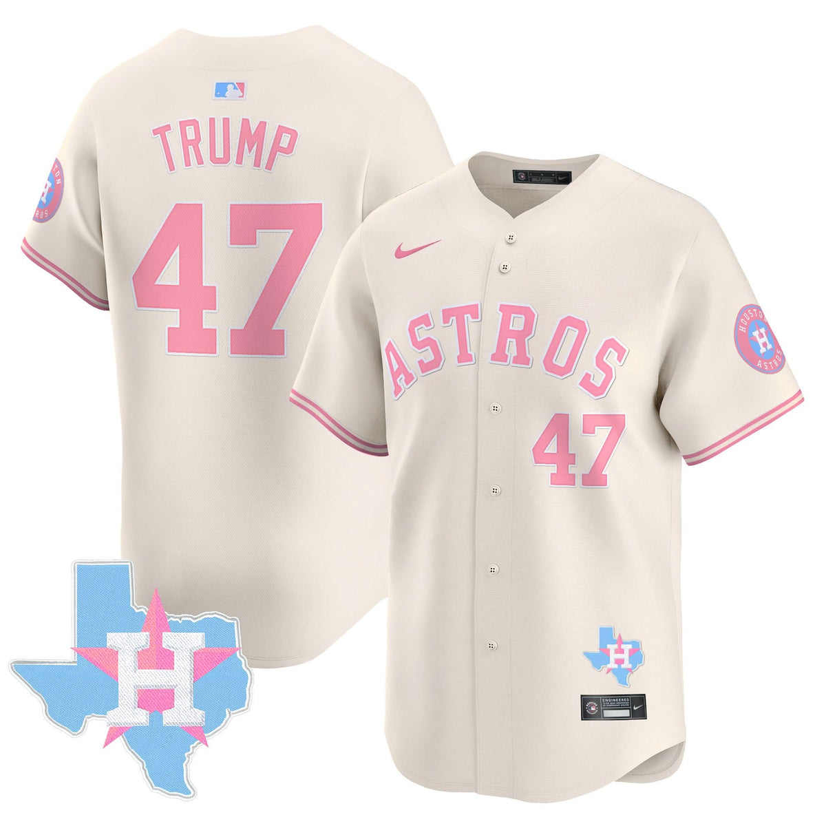 Houston Astros Bubblegum Pink Vapor Premier Limited Jersey - Stitched-Cuztomshoes