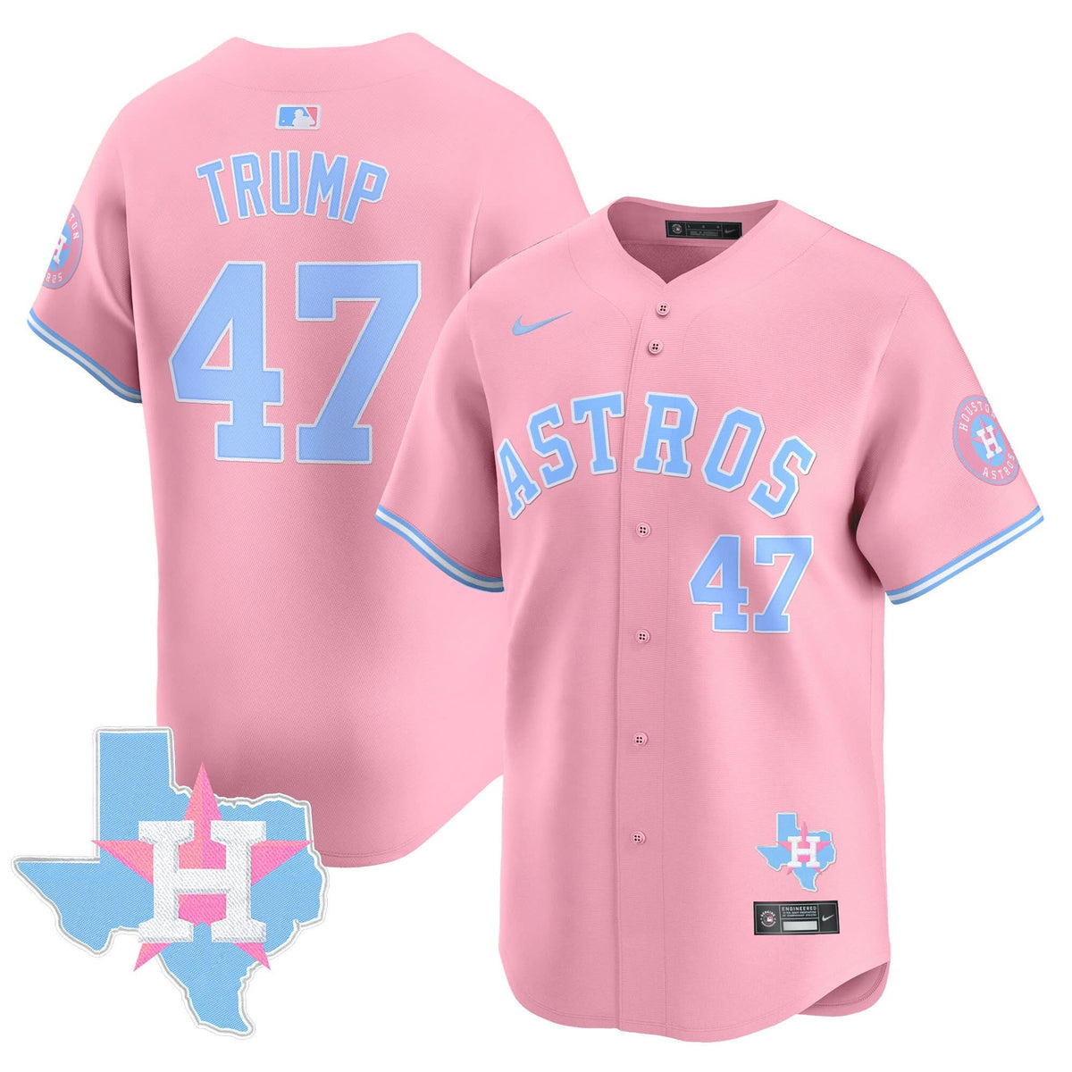 Houston Astros Bubblegum Pink Vapor Premier Limited Jersey - Stitched-Cuztomshoes
