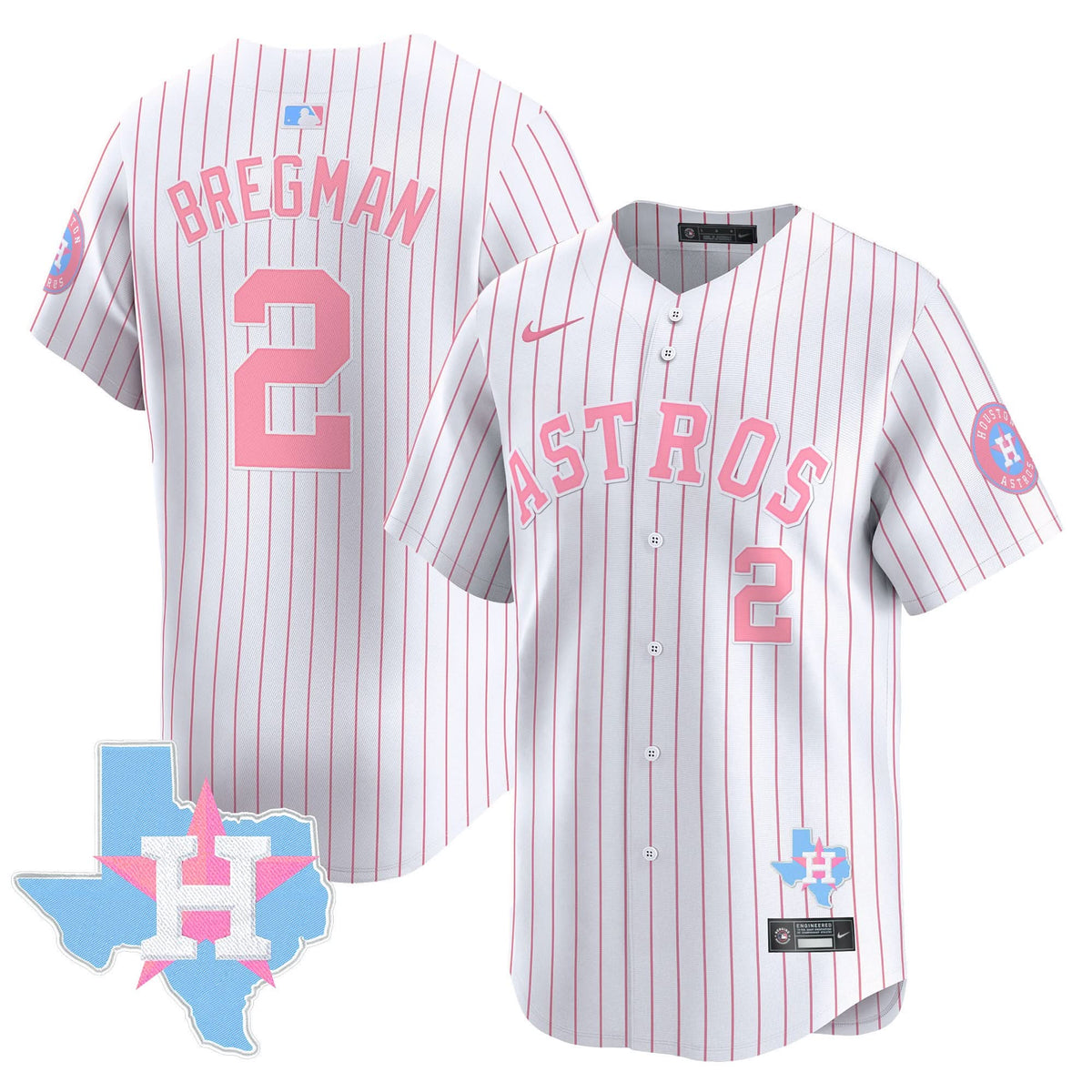 Houston Astros Bubblegum Pink Vapor Premier Limited Jersey - Stitched-Cuztomshoes