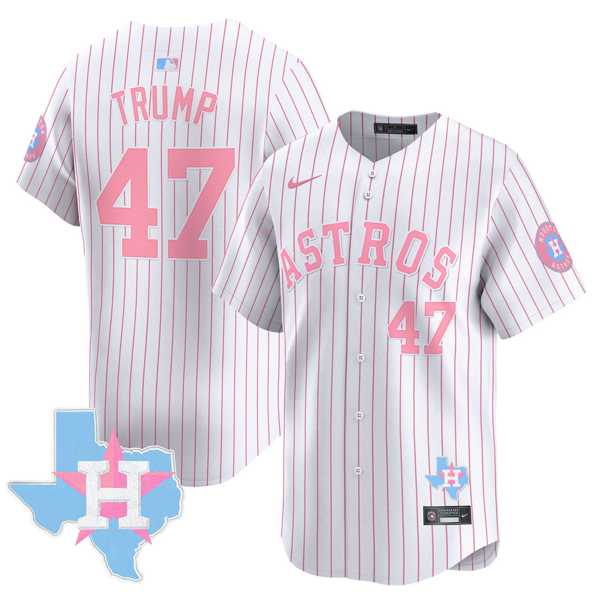 Houston Astros Bubblegum Pink Vapor Premier Limited Jersey - Stitched-Cuztomshoes