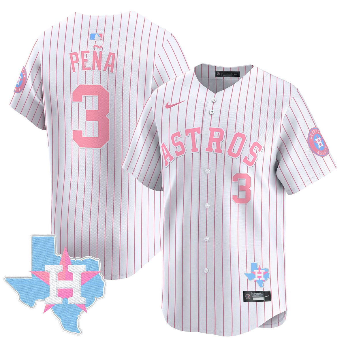 Houston Astros Bubblegum Pink Vapor Premier Limited Jersey - Stitched-Cuztomshoes
