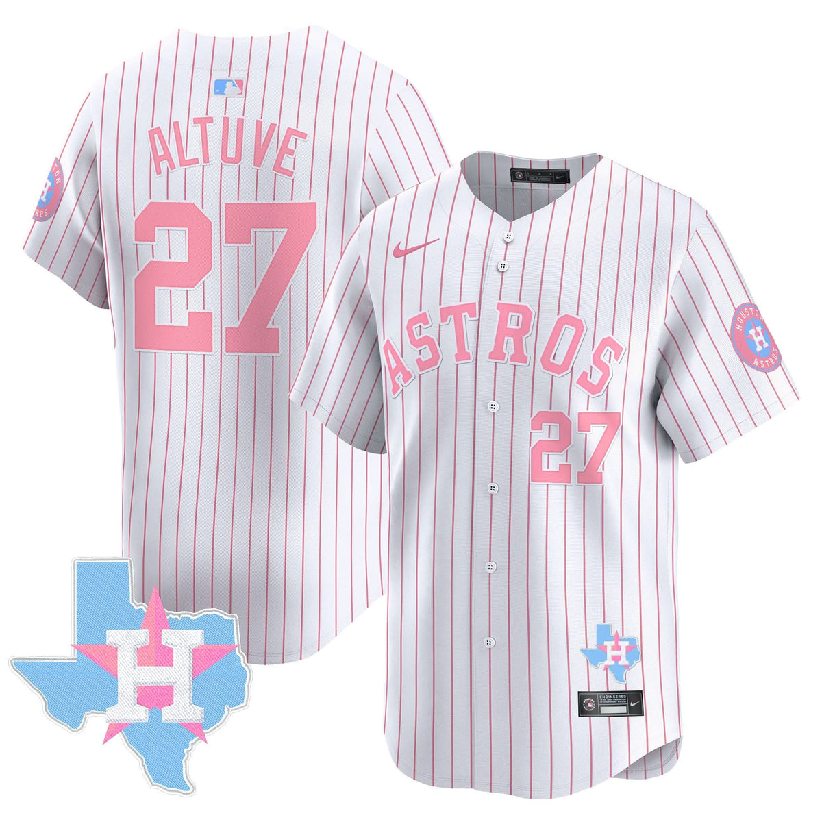 Houston Astros Bubblegum Pink Vapor Premier Limited Jersey - Stitched-Cuztomshoes