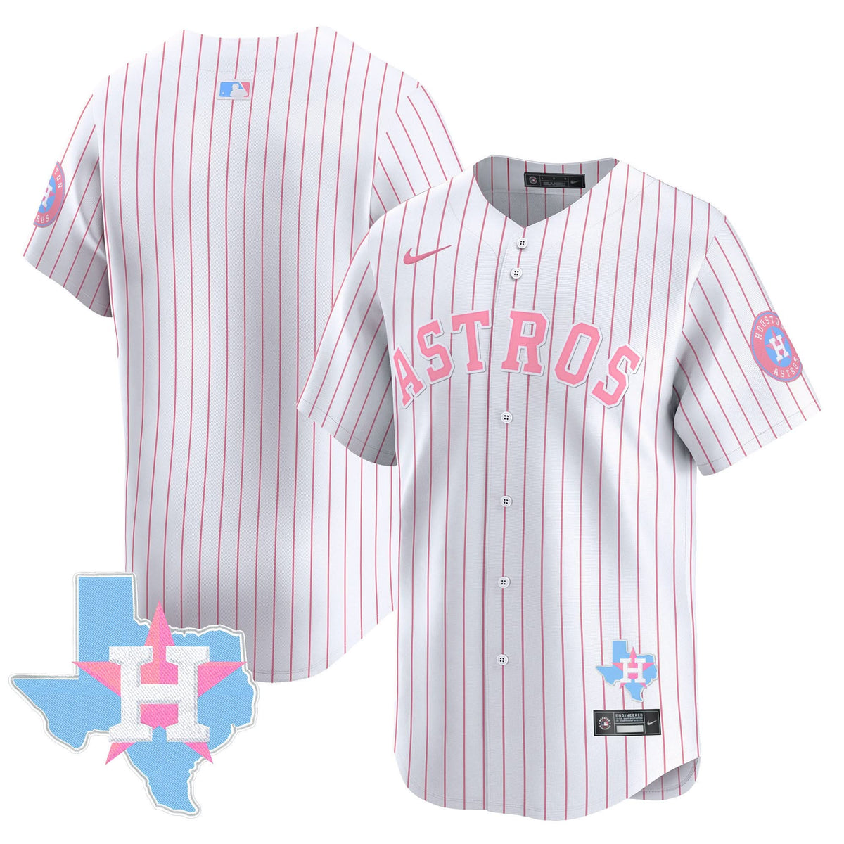 Houston Astros Bubblegum Pink Vapor Premier Limited Jersey - Stitched-Cuztomshoes