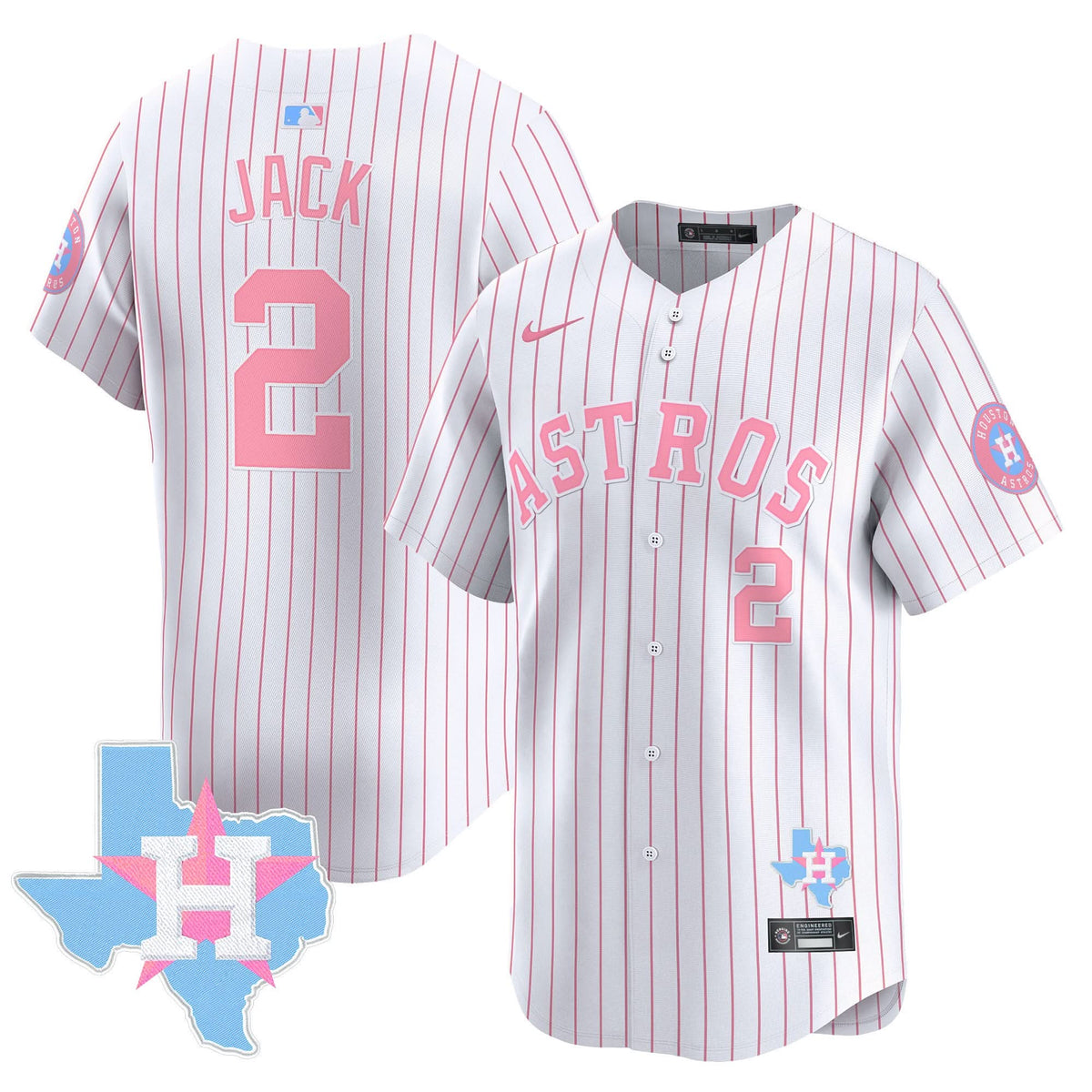 Houston Astros Bubblegum Pink Vapor Premier Limited Jersey - Stitched-Cuztomshoes