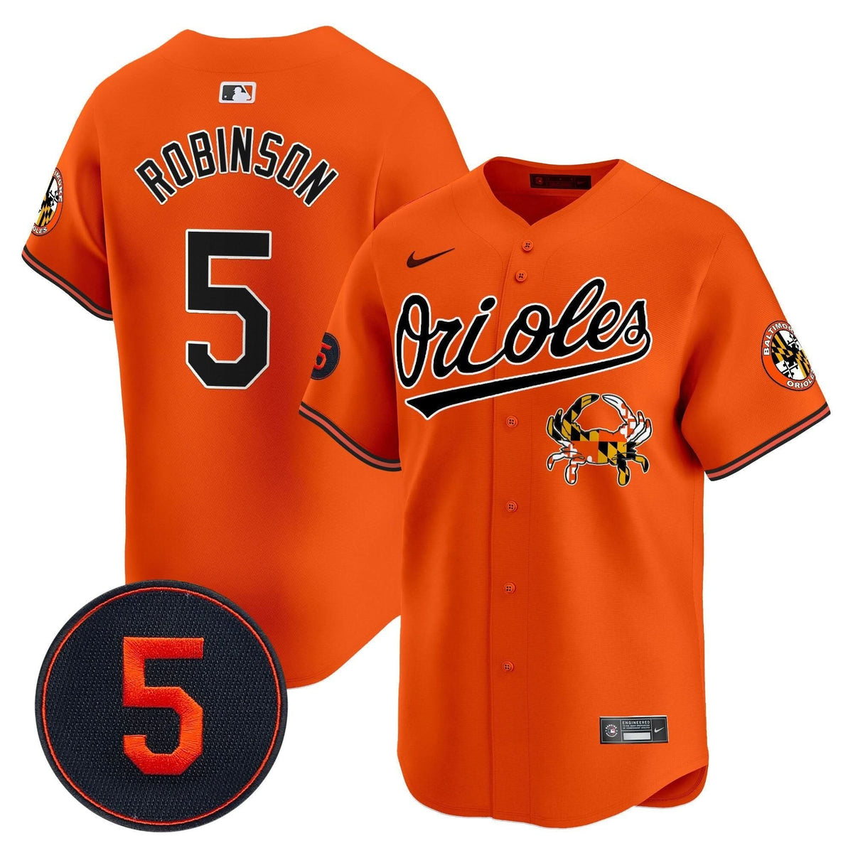 Baltimore Orioles Robinson Patch Vapor Premier Limited Jersey V9 - Stitched