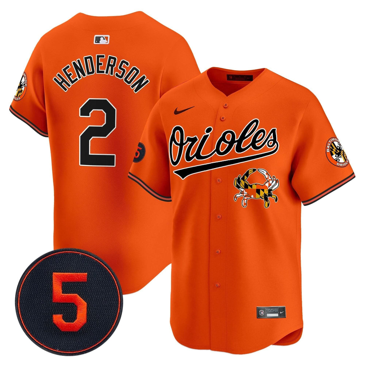 Baltimore Orioles Robinson Patch Vapor Premier Limited Jersey V9 - Stitched