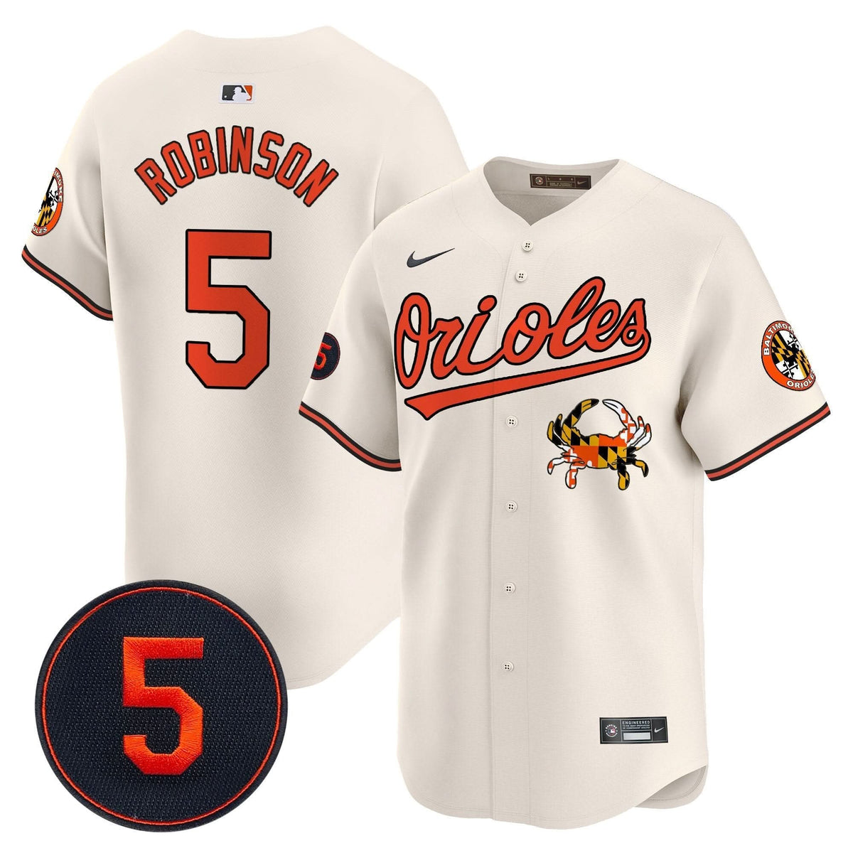 Baltimore Orioles Robinson Patch Vapor Premier Limited Jersey V9 - Stitched