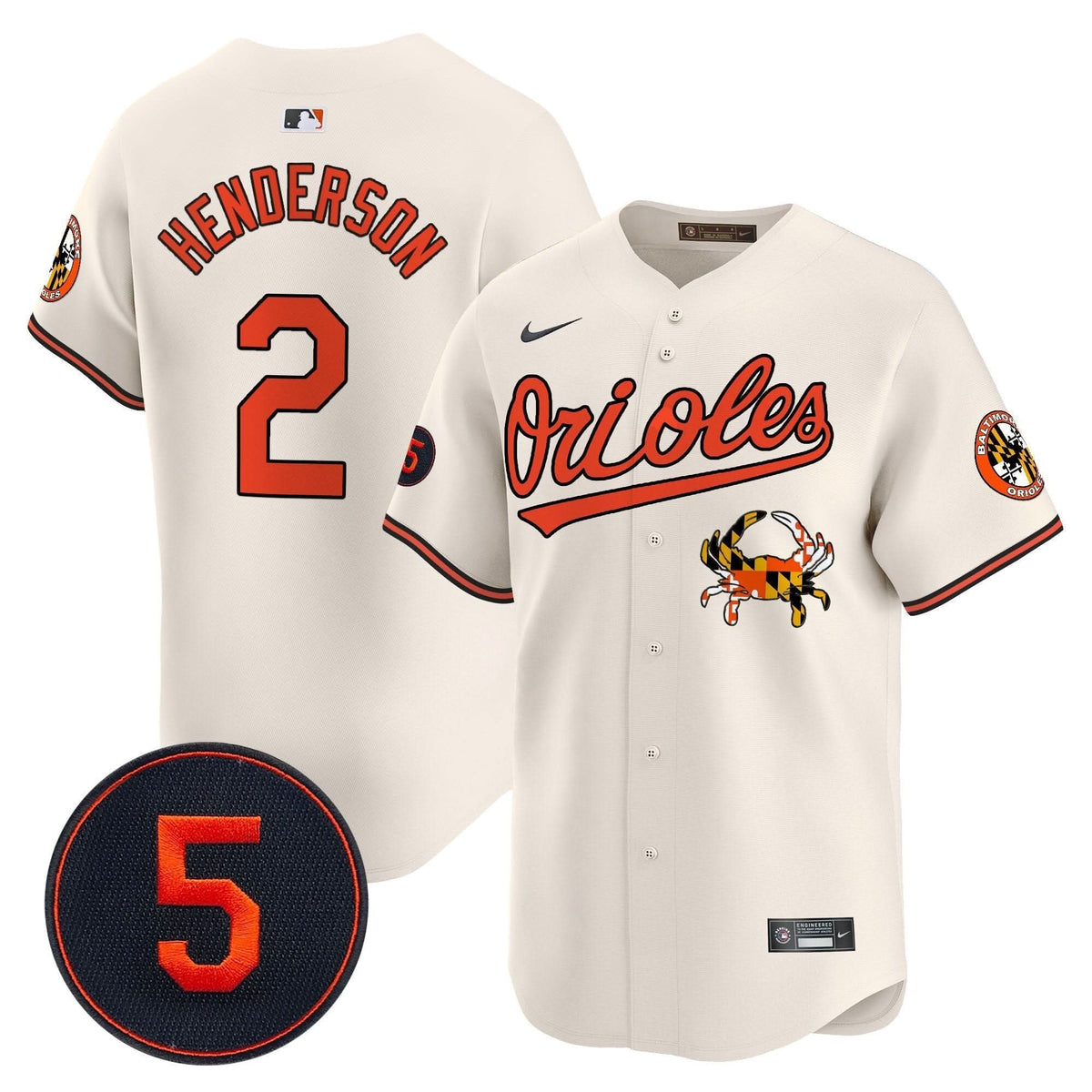 Baltimore Orioles Robinson Patch Vapor Premier Limited Jersey V9 - Stitched