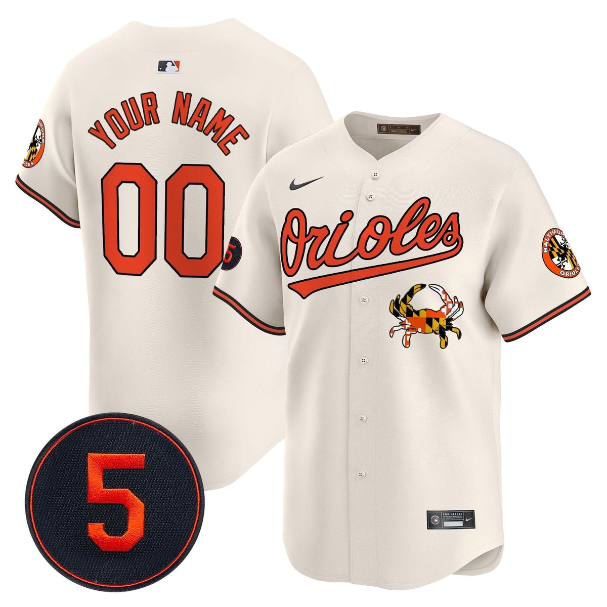 Baltimore Orioles Robinson Patch Vapor Premier Limited Custom Jersey V9 - Stitched