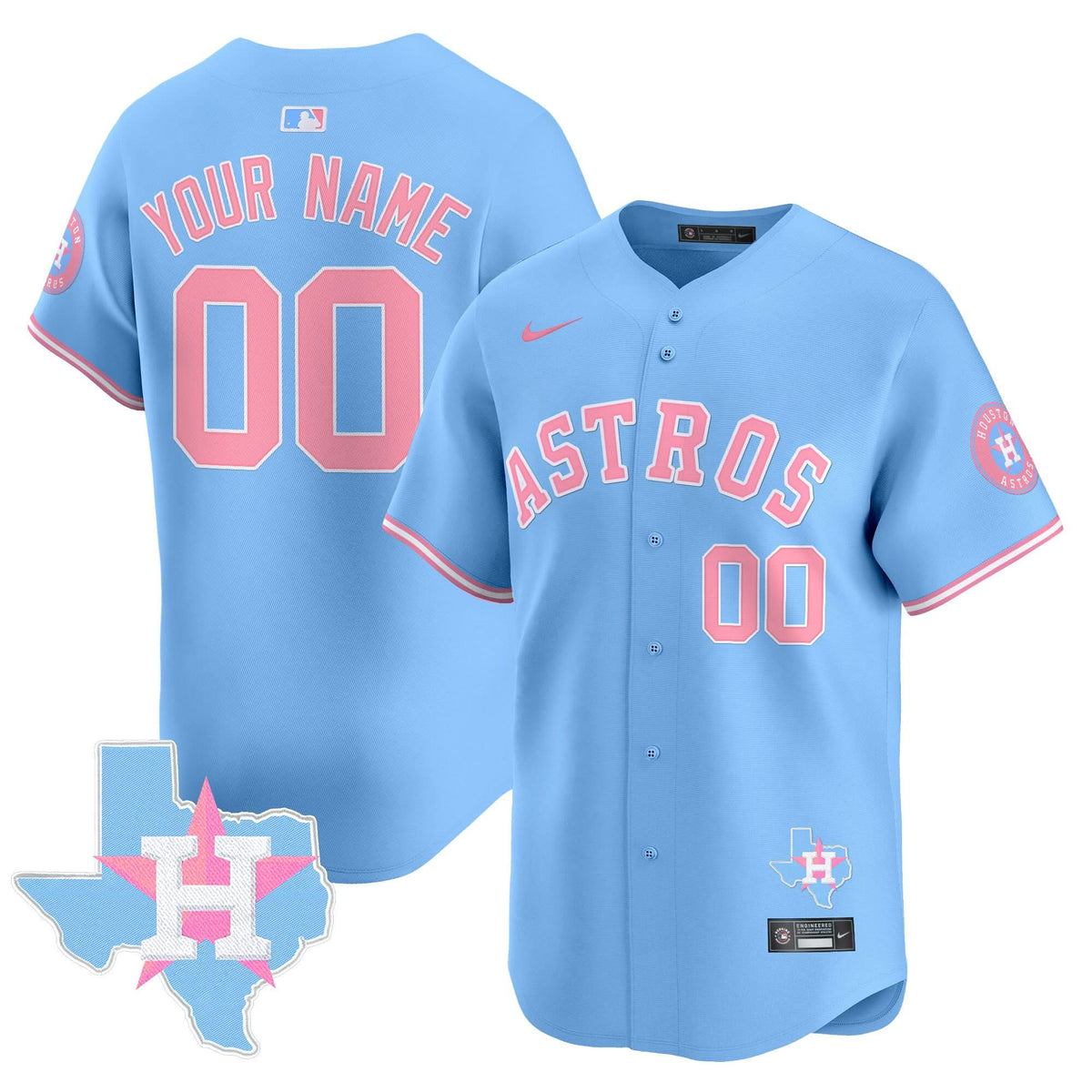 Houston Astros Bubblegum Pink Vapor Premier Limited Custom Jersey - Stitched-Cuztomshoes