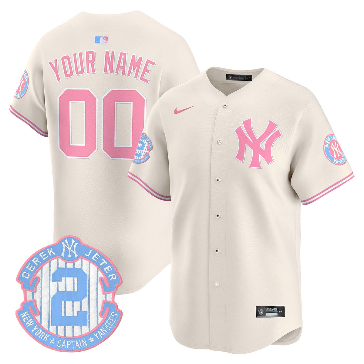 New York Yankees Bubblegum Pink Vapor Premier Limited Custom Jersey - Stitched
